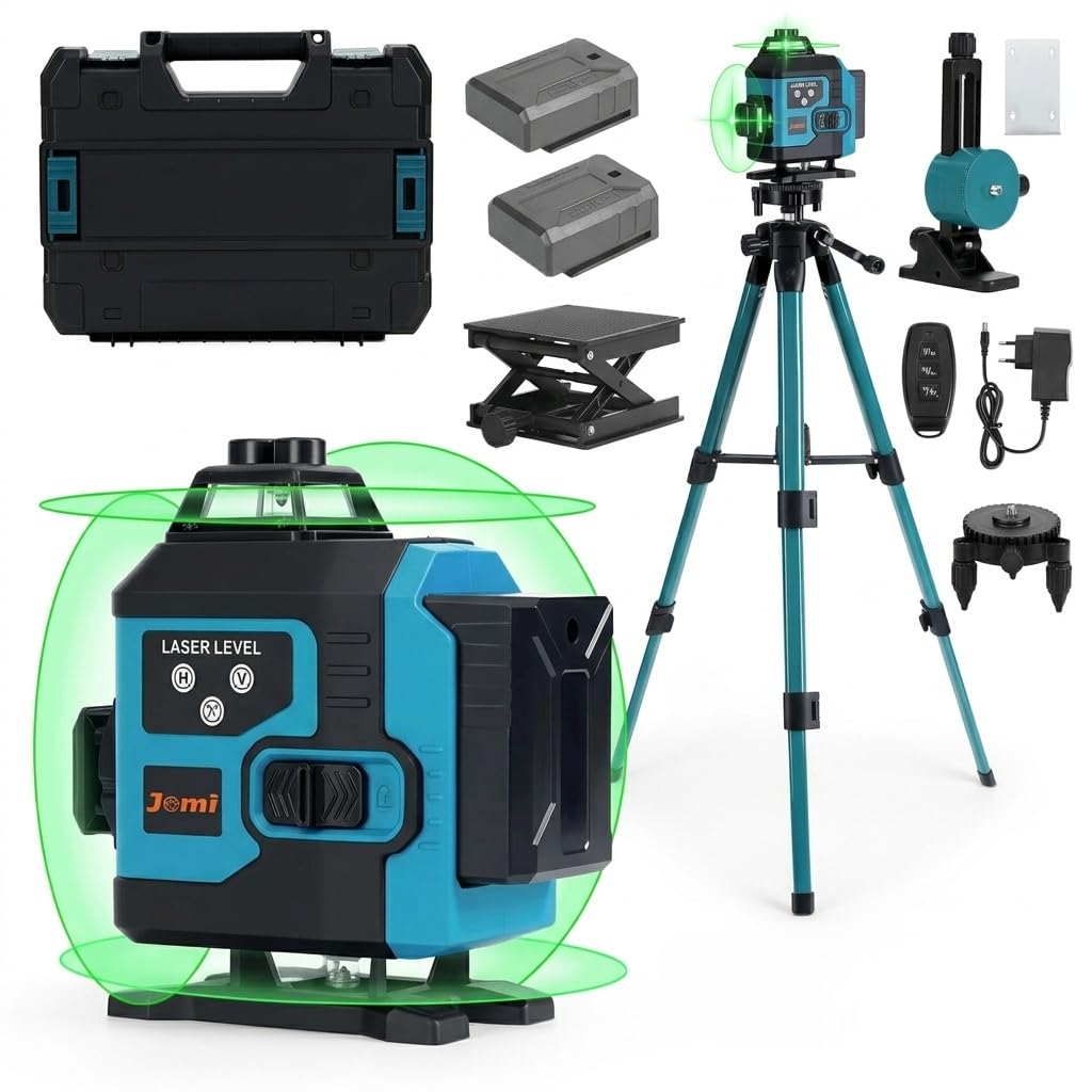 Niveau Laser 360 Autonivelant 16 Lignes Vert 4D 2 Batteries 2400mAh