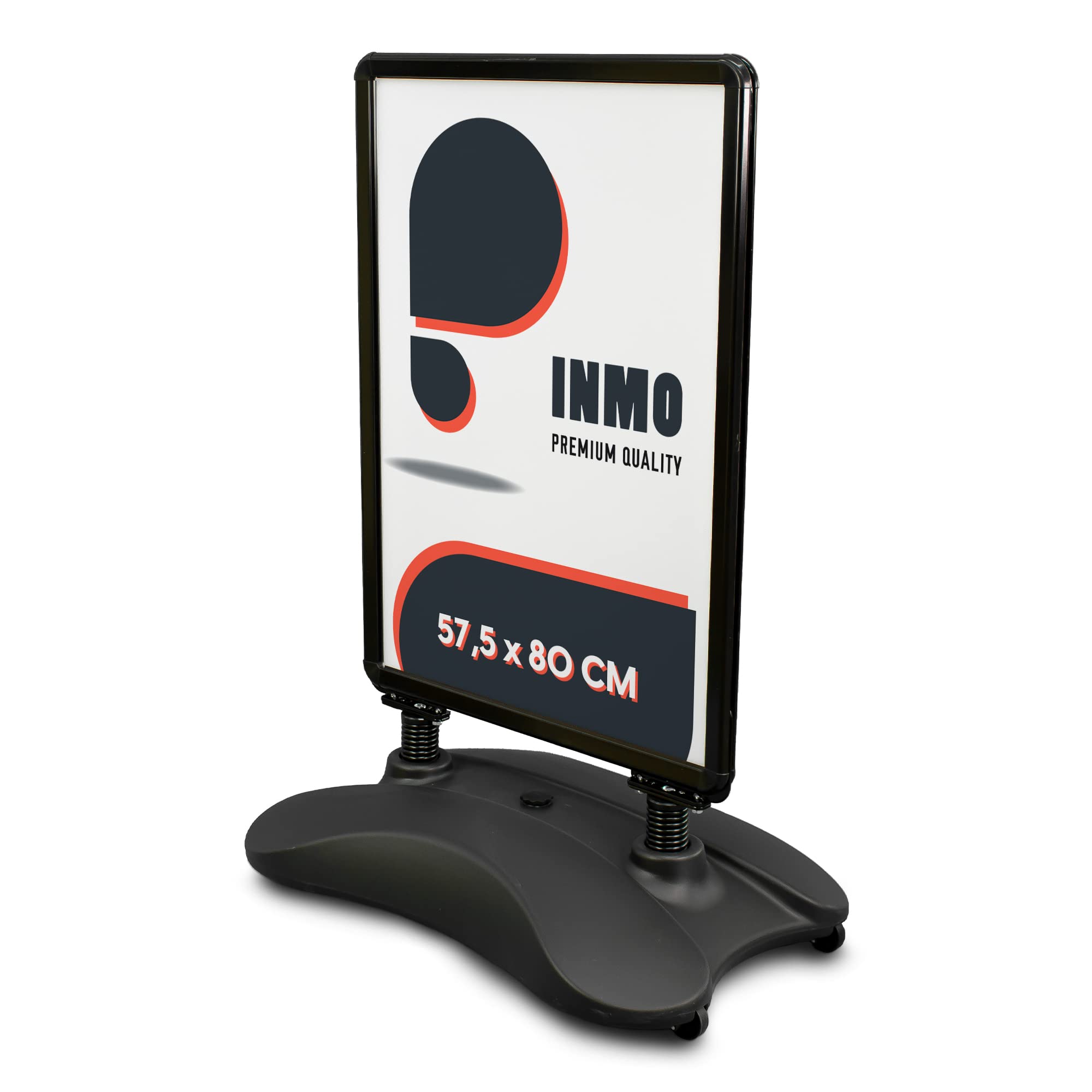INMO Kundenstopper A1 Plakatständer schwarz, Werbetafel ink. Tank. Idealer Kundenstopper für innen und außen. Mobil dank Rollen ink. zwei Schutzfolien. Werbeständer, Werbeschild