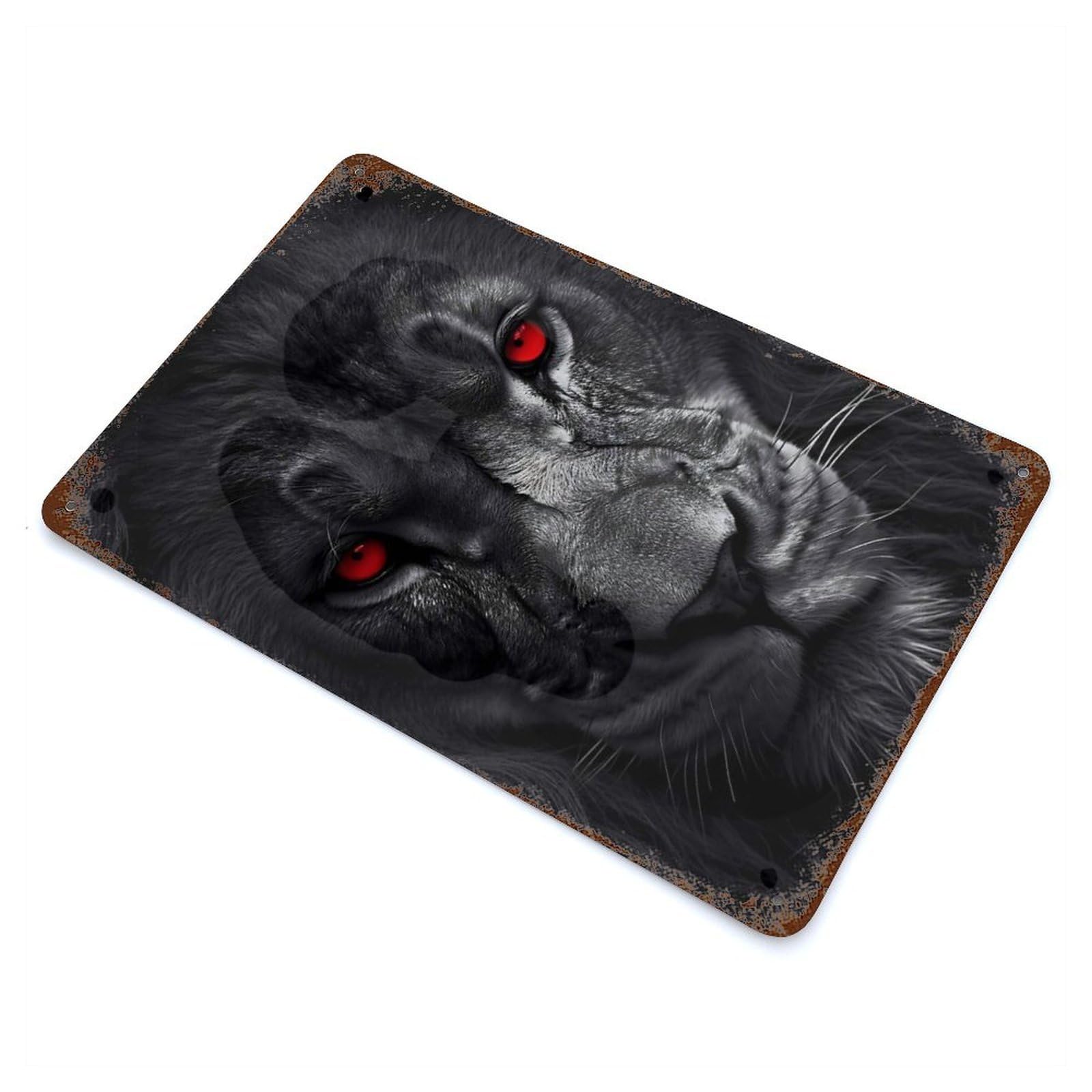 King of The Jungle 11.8"x7.9" Retro Metal Sign, Old School Wall Decor for Office, Studio And Wall Decor