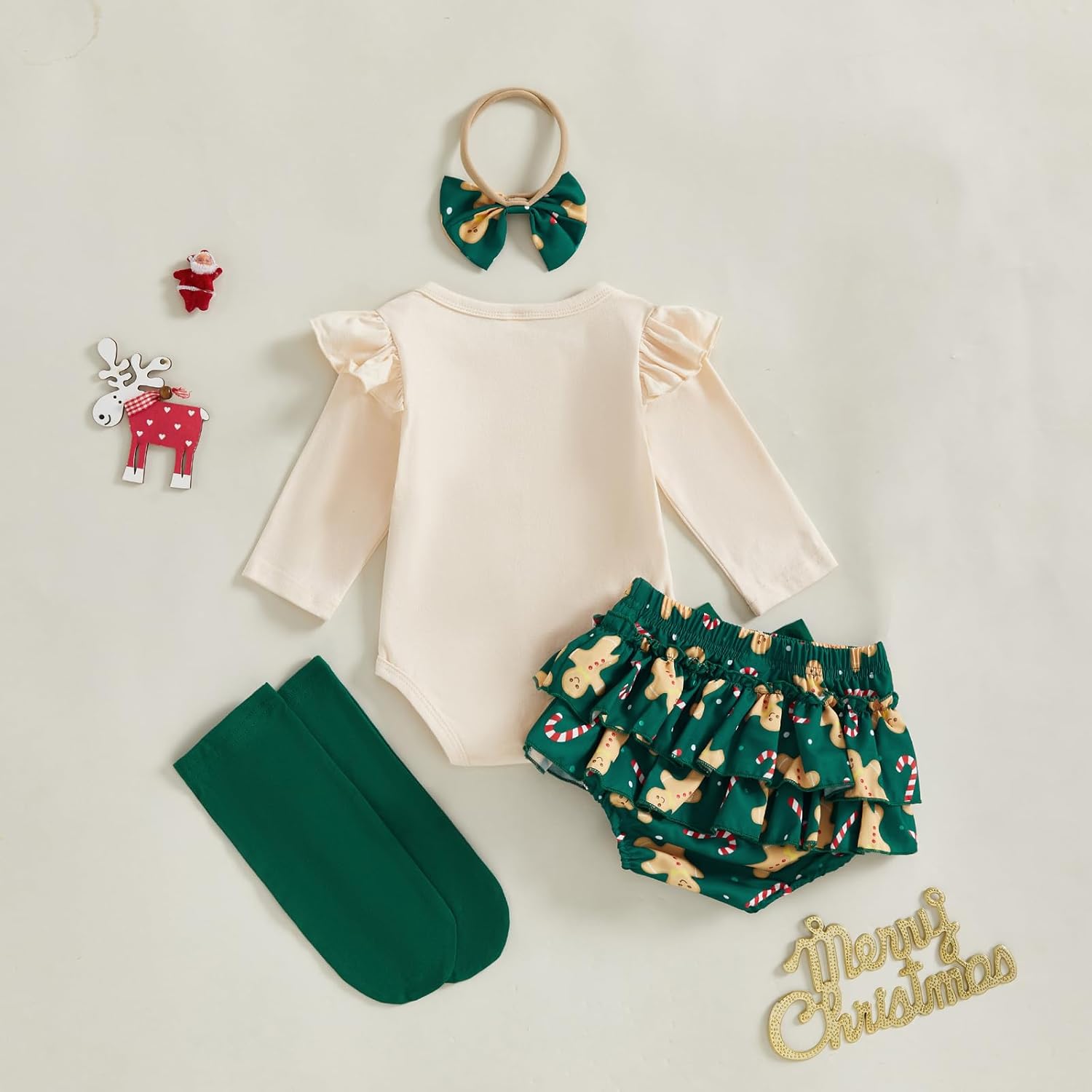 YINGISFITM My First Valentines Day Baby Girl Outfit Long Sleeve Romper + Love Heart Skirt Shorts Newborn Valentines Clothes - Image 5