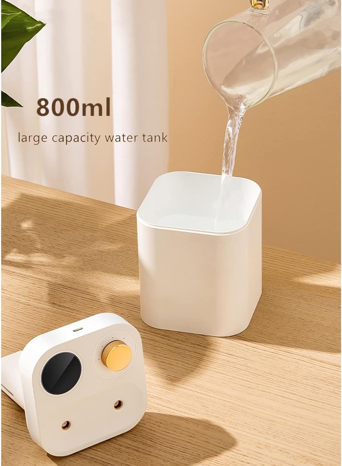 Domésticos Humidificadores Humidificador De Aire Humidificadores De Aromaterapia Difusores De Aceite Difusor De Aroma Purificador Pequeño 800 Ml Batería Inalámbrica Recargable(Bianco)