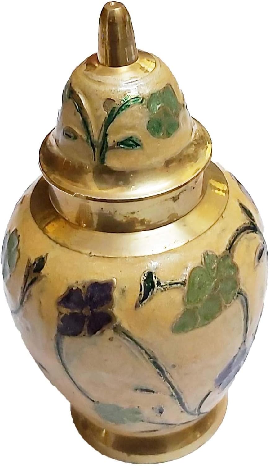 PARIJAT HANDICRAFT Brass Cremation Urns for Human Ashes Remains Suitable for Funeral Cemetery Burial or Niche.