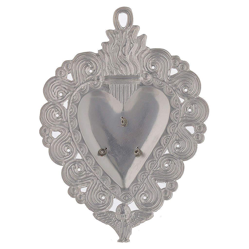 Holyart Cuore votivo Ave Maria 9.5x7.5 cm, Argento