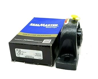 NP-24 Pillow Block Bearing, 2 Bolt Holes, Standard-Duty, Relubricatable, Non-Expansion, Cast Iron, Setscrew Locking Collar, Inch, 1-1/2" Bore Diameter