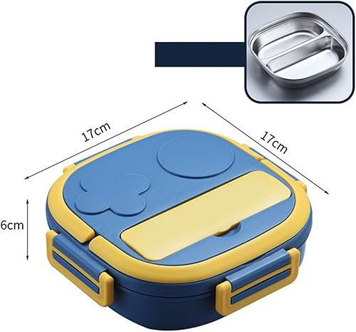 Miniatura 2 de Lonchera dividida de gran capacidad con material de acero inoxidable, contenedor de alimentos con múltiples compartimentos para el hogar al aire