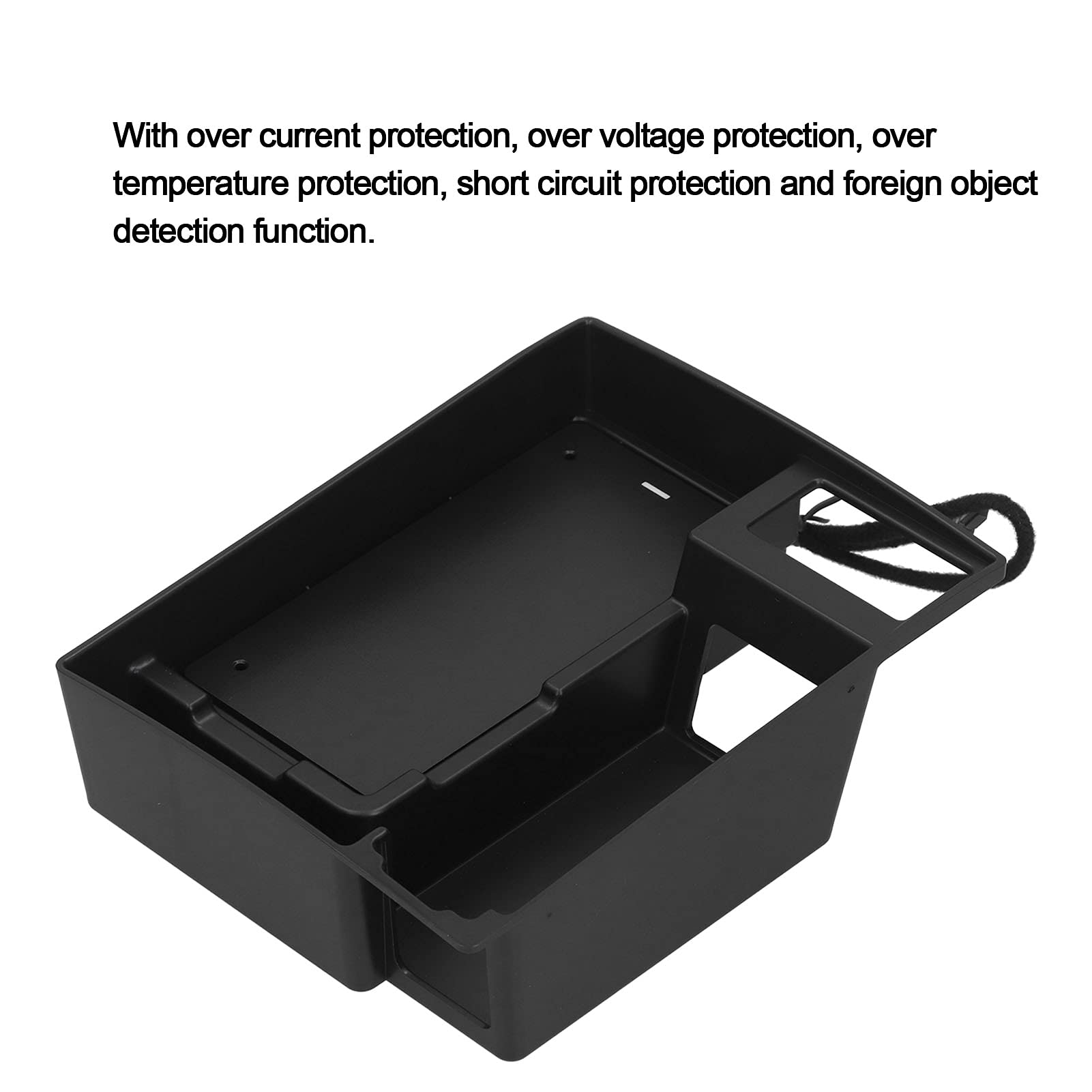 Cargador Inalámbrico para Coche de 15 W, Reposabrazos, Caja de
