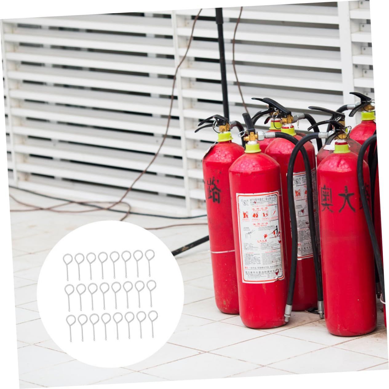 Pasadores de Extintor de Incendios de Acero Inoxidable 200 Piezas | Color Plata, para Vehículo, Seguridad y Bloqueo contra Descarga Accidental