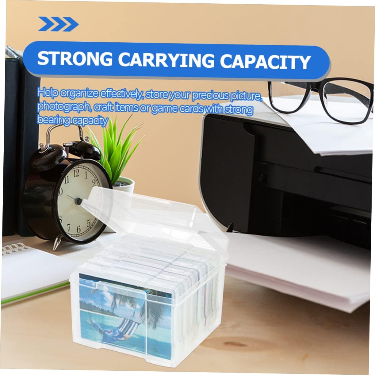 OHPHCALL 1set Multi-Functional Photo Storage Boxes Individual Organizers for Cards and Photos for Keeping Your Desk Tidy and Organized