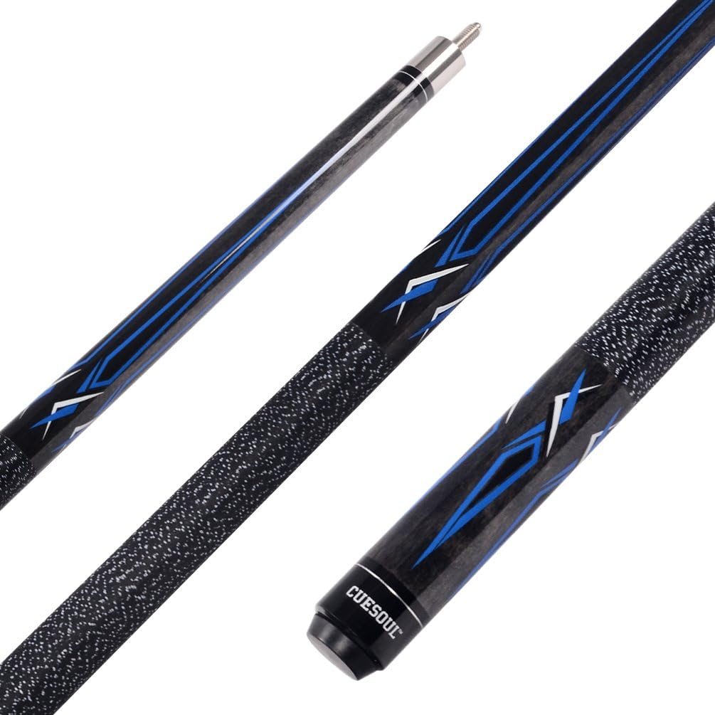 CUESOUL House Bar Pool Cue Sticks,Two Cue Sticks + 2x2 Pool Cue Case Hard