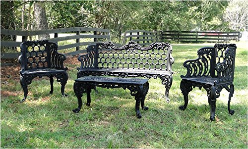 The King's Bay Garden Bench Set Two Side Chairs One Bench and One Table Vintage Victorian Style