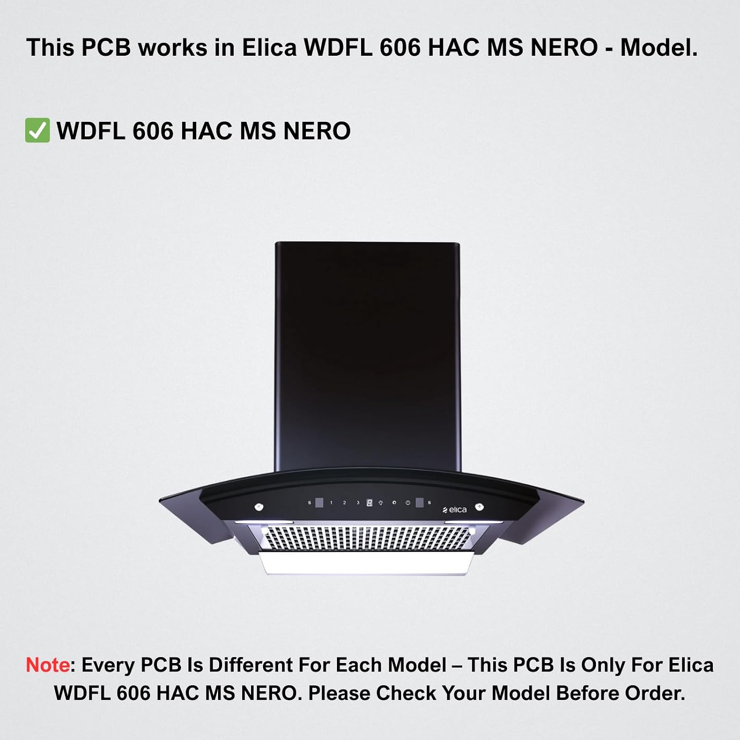 Pikafly Chimney PCB for Elica WDFL 606 HAC MS Nero | Replacement Motherboard details