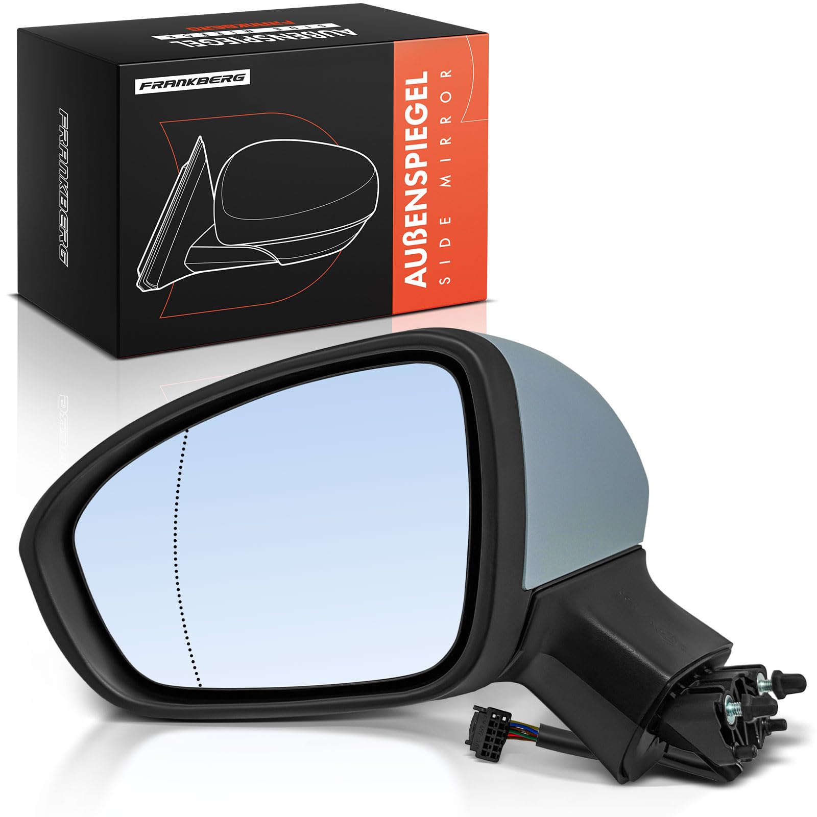 Frankberg Specchietto retrovisore esterno elettrico sinistro 9 Poli | Riscaldato, &-sensore di temperatura, &-Luce lampeggiante; 963027553R; Compatibile con: Clio V B7, Clio V BF