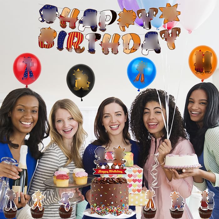 Kit Decorazione Compleanno Completo: 18 Palloncini, 13 Topper Per Torta E 1 Striscione - Forniture Per Feste Colorate E Divertenti - 4