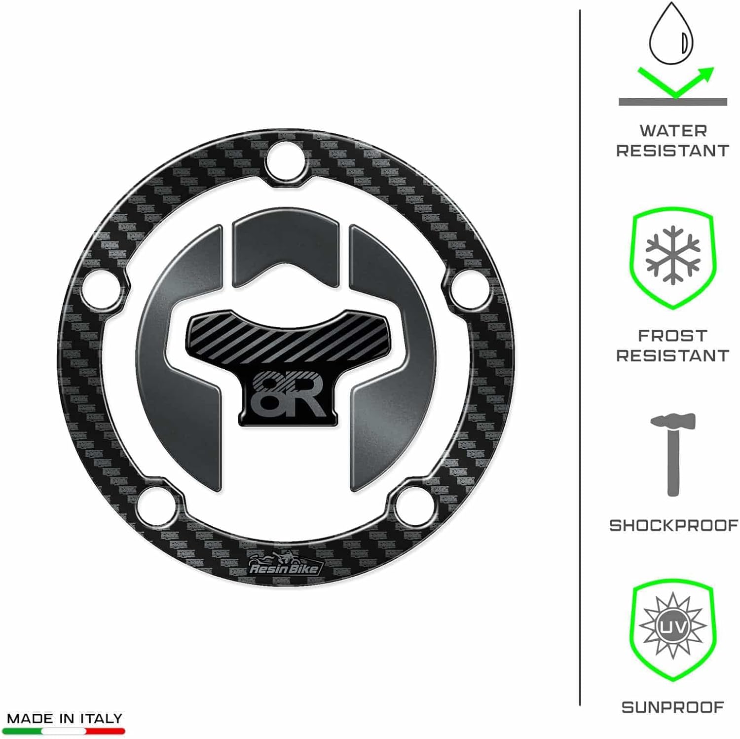 Resin Bike Motorcycle 3D Stickers Compatible with Suzuki GSX 8R 2024-2026 Carboon Look. Bike Tank Cap Protection from Impact and Scratches. Sticker 3D Resin Gadget Moto