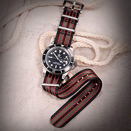 Bracelet de montre NATO en nylon Seat Belt ultra souple doté d'une boucle robuste 20mm 22mm