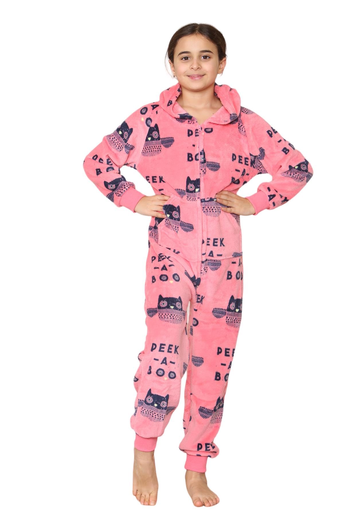 A2z 4 Kids Unisex Kids Coral A2z Kids Peek A Boo Print Onesie Pyjama Sets - E.soft 932 Peek A Boo ._5-6