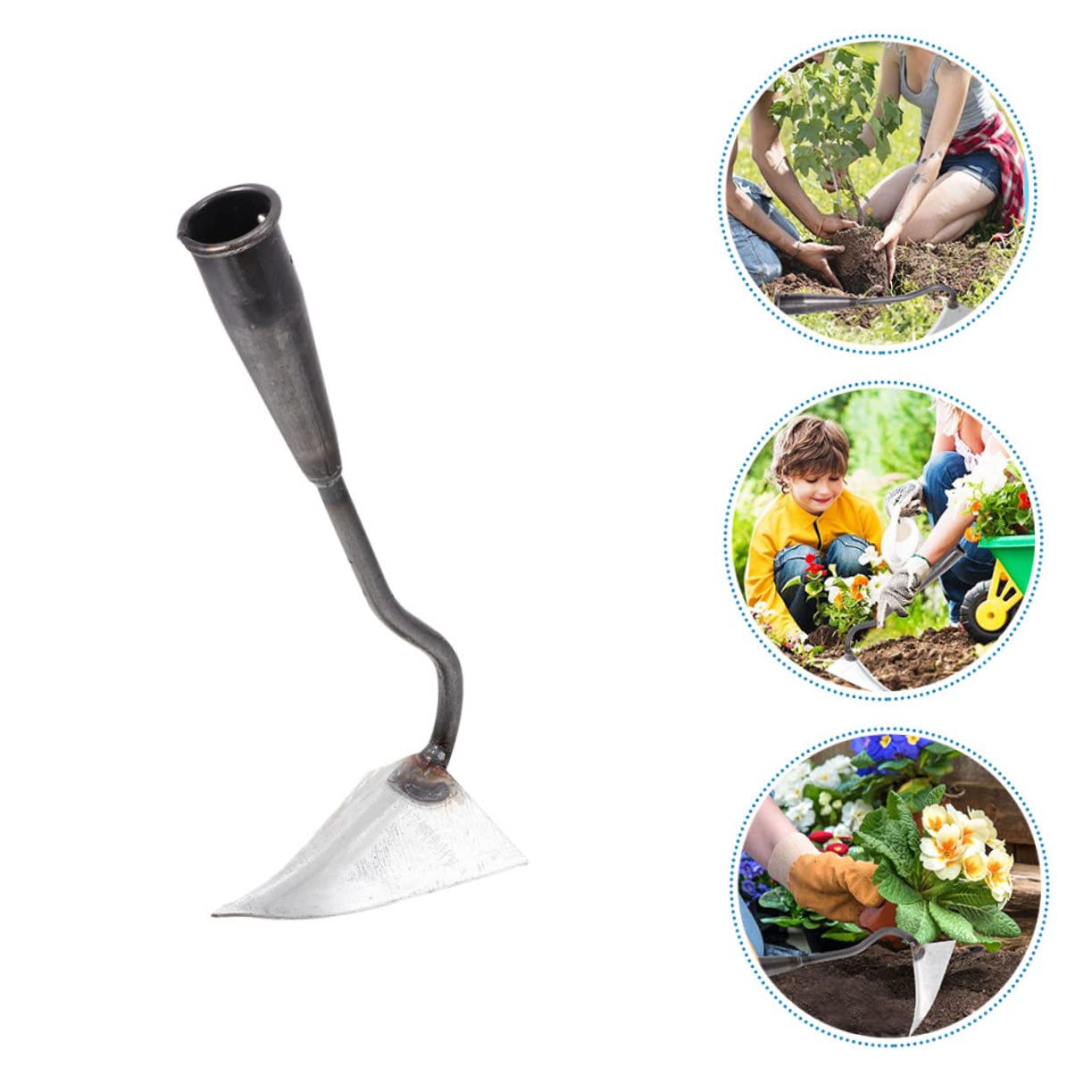 Kisangel Attrezzo Triangolare in Ferro Leggera e Multifunzione per Giardinaggio, per Trapianto e Dissodamento del Terreno in Casa e Giardino