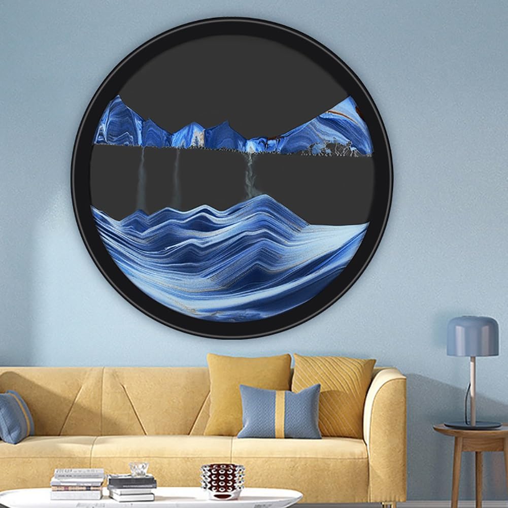 Sand Art Liquid Motion, 360° Rotate Wall Mounted Sand Art, Dynamic Sand