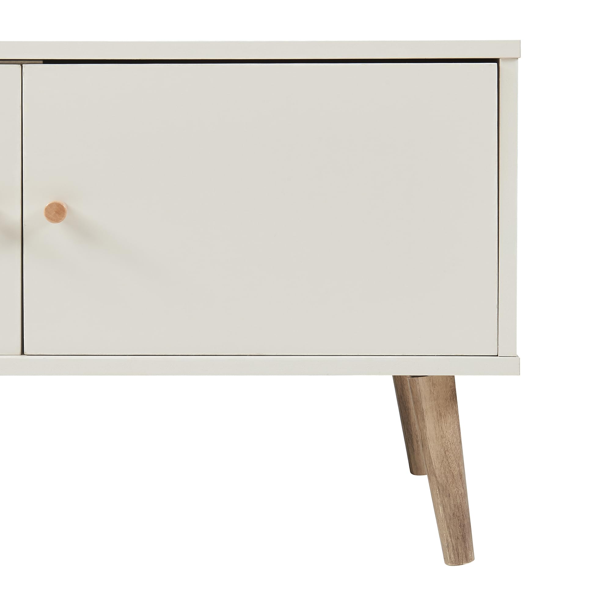 [en.casa] Mobile Porta TV con Cassetto Scomparto Aperto Vano Chiuso 2 Ante Mobile Basso di Archiviazione Stand Centro Multimediale per Soggiorno Salotto 150x39x45 cm - Grigio chiaro