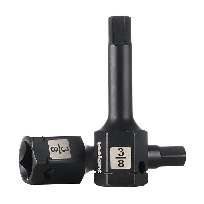 Soquete de Impacto com Ponta Hexagonal de 9,5 mm e Encaixe de 12,7 mm toolant TA01071009, Aço S2, 2 peças