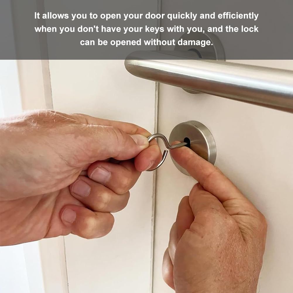 Chiave Universale Serrature - 2 Pezzi Acciaio Inox Per Aprire Porte Stanze E Bagno - Foto 8