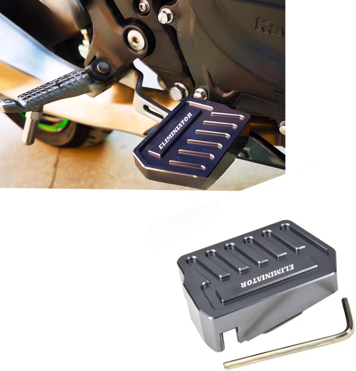 For Eliminator Eliminator SE Eliminator 400 450 500 SE E400 E450 E500 2023 2024 2025 Post-Change, Brake Foot Anti-Slip, Increase Seat - Slip Pedal (Titanium - View #2
