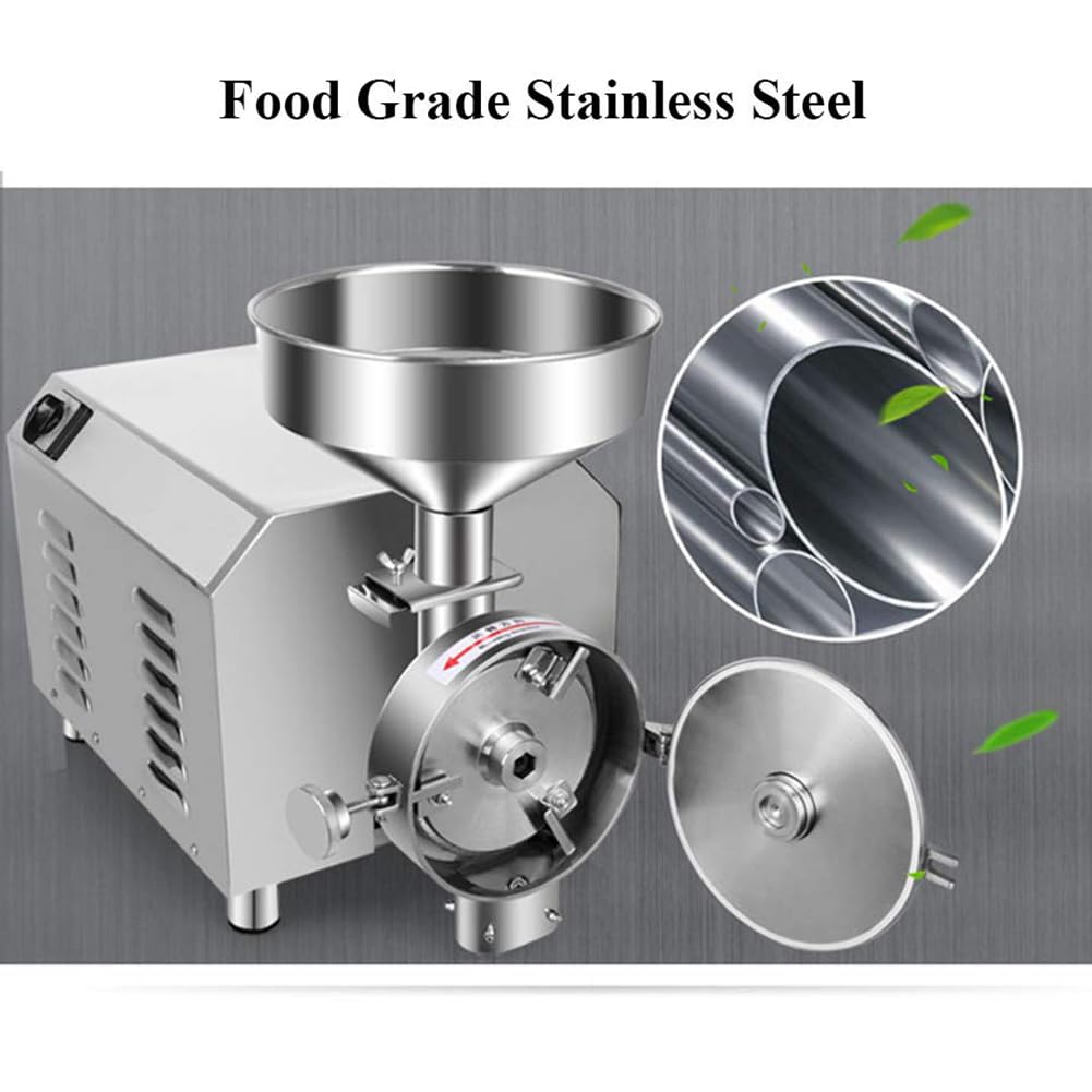 Smerigliatrice elettrica per cereali, macina spezie commerciale per spezie, chicchi di caffè, mais, erbe, pepe - 20-200 Mesh, velocità 1500r/min, capacità 30-70kg/h