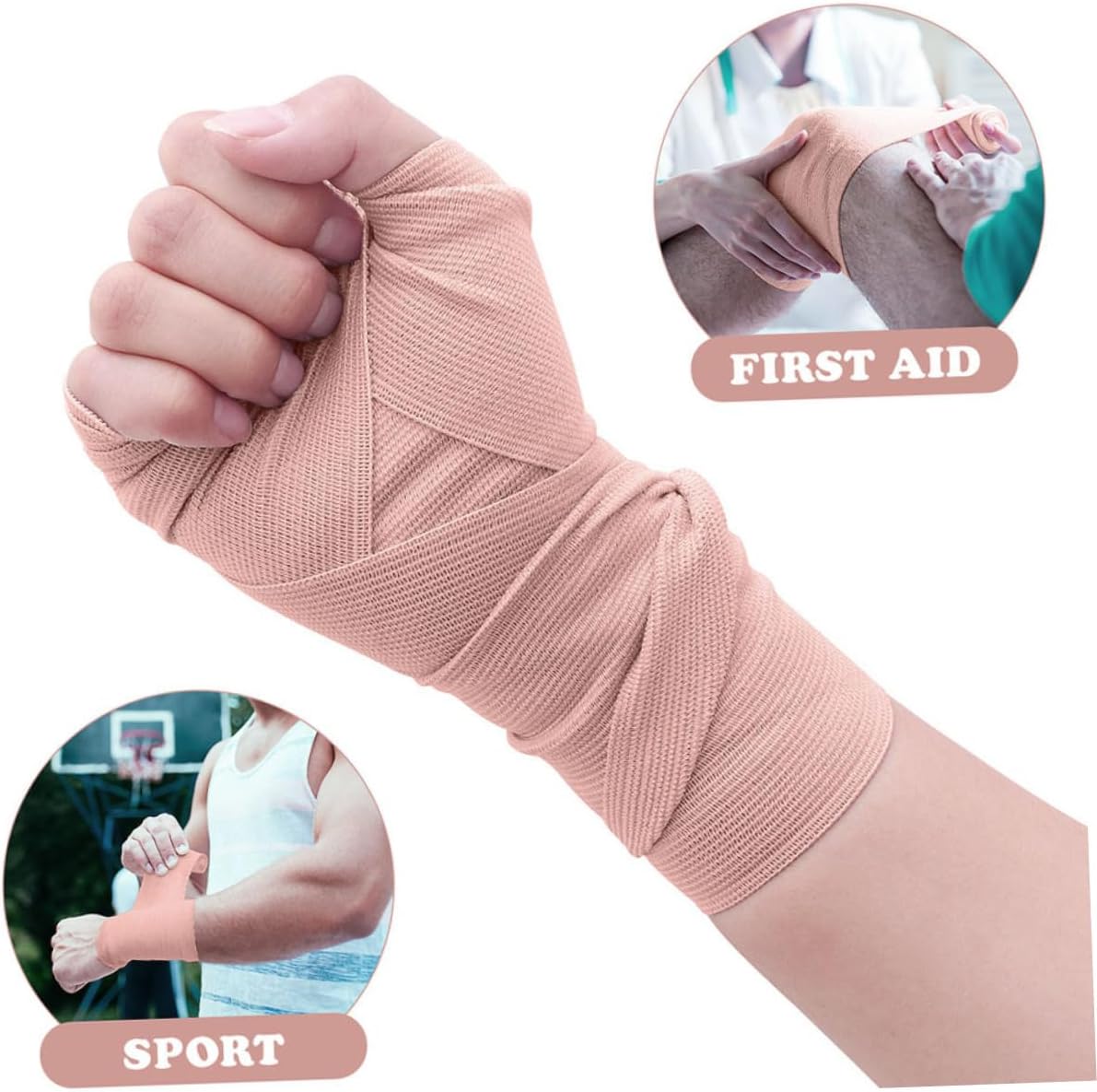 2pcs Absorb Sweat Body Protector Elastic Wrap Elastic Bandage Ace Bandage Wrap for Injury