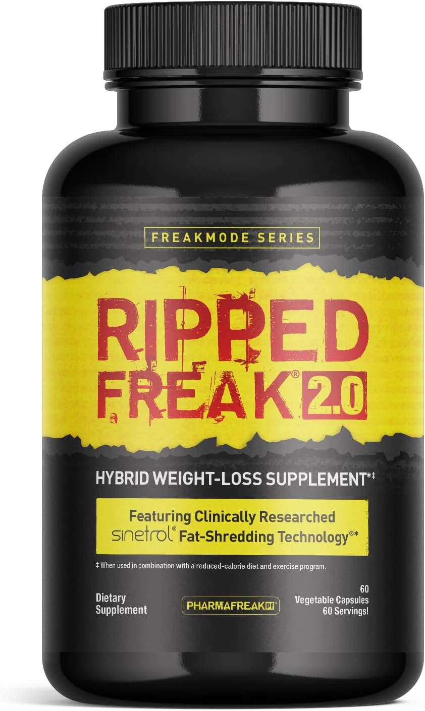 Ripped Freak 2.0 – Advanced Training Support Complex with Sinetrol® Citrus Polyphenols and B-Vitamins – 60 Capsules (60 Servings)