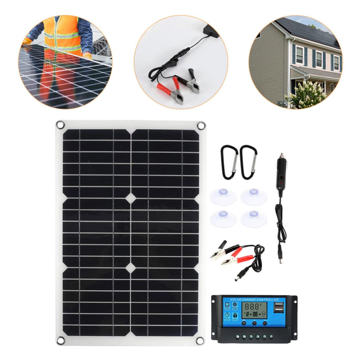 Flexibles Solarpanel Satz 15w aus Monokristallinem Silizium Schwarz