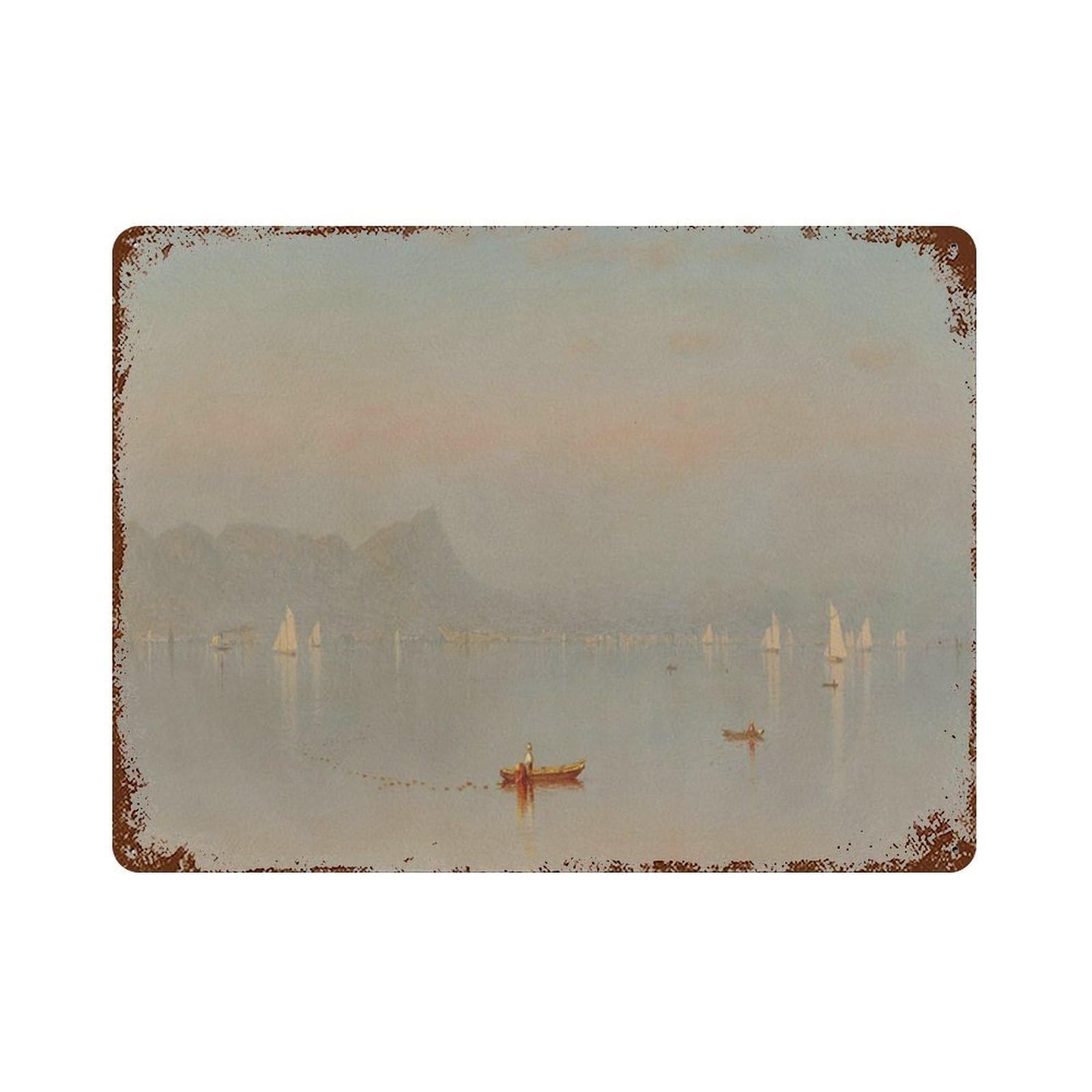 xiaoxiaoshen Coastal Farmhouses, Vintage Seaside Paintings Wall Decor Art Metal Tin Poster Modern Home Decor Art Home Bar Shop Decorations Vintage Sign 30x40cm