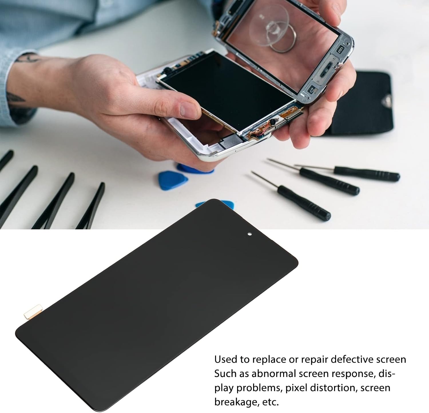 Phone Screen Digitizer Assembly, Display Digitizer Touch Screen Replacement with Complete Tools for S20 FE Mobile Phone