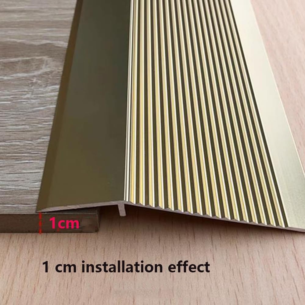 EMENAR Drinnen Bodenbelag Anti-Rutsch Türleisten Übergangsprofil Leicht Laminat Übergangsleiste Höhenausgleich 1-5cm (Color : 90CM Black)