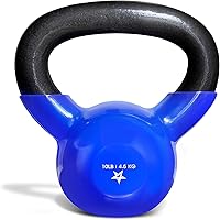 Yes4All Vinyl Coated Cast Iron Kettlebell 5-100 LB: Durable Home Gym Weight for Full Body Workouts, Swings, Squats & Strength Training