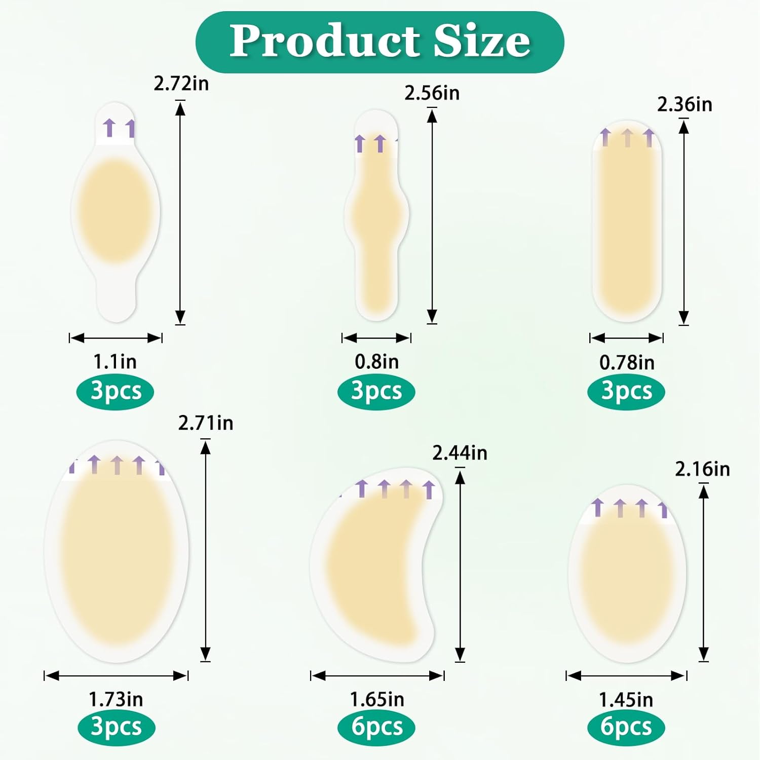 24 PCS Gel Blister Bandages Cushions, Blister Cushions, Water Resistant Hydrocolloid Blister Bandages for Feet, Blister Pads, Adhesive Bandages for Heel, Toes & Foot, Blister Prevention & Recovery - Image 2