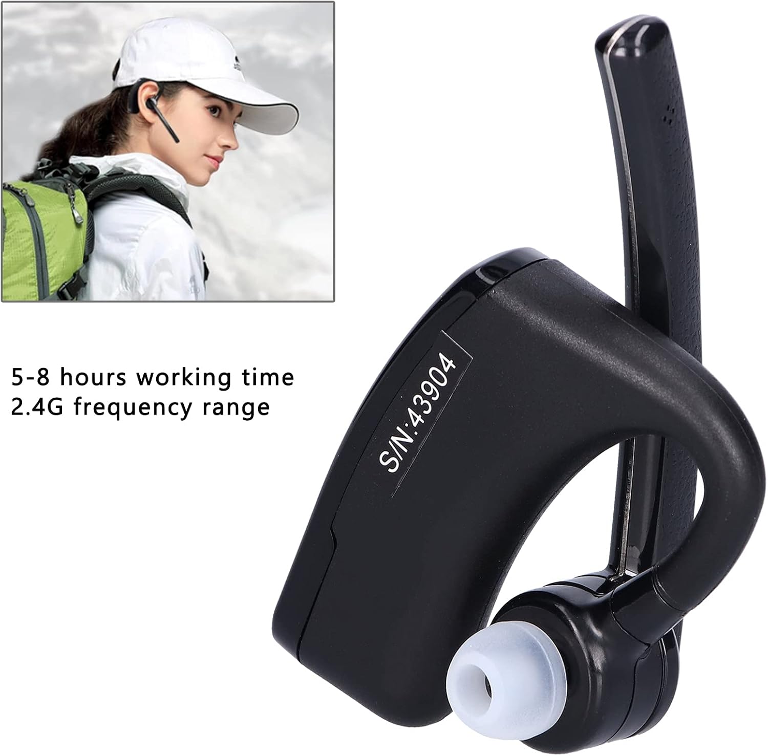 Walkie Talkie Bluetooth Headset for Motorola for HYT, Mini PTT Button and Bluetooth Adapter, Two Way Wireless Bluetooth Headset, for iPhone/Android and Other Bluetooth Devices