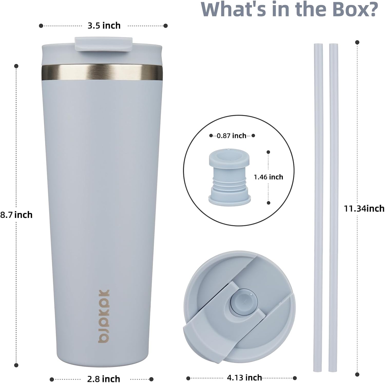 BJPKPK 26oz Stainless Steel Insulated Tumbler With lid And Straw Travel Coffee Thermal Tumblers Cup For Women And Men,Modern Blue - Image 2