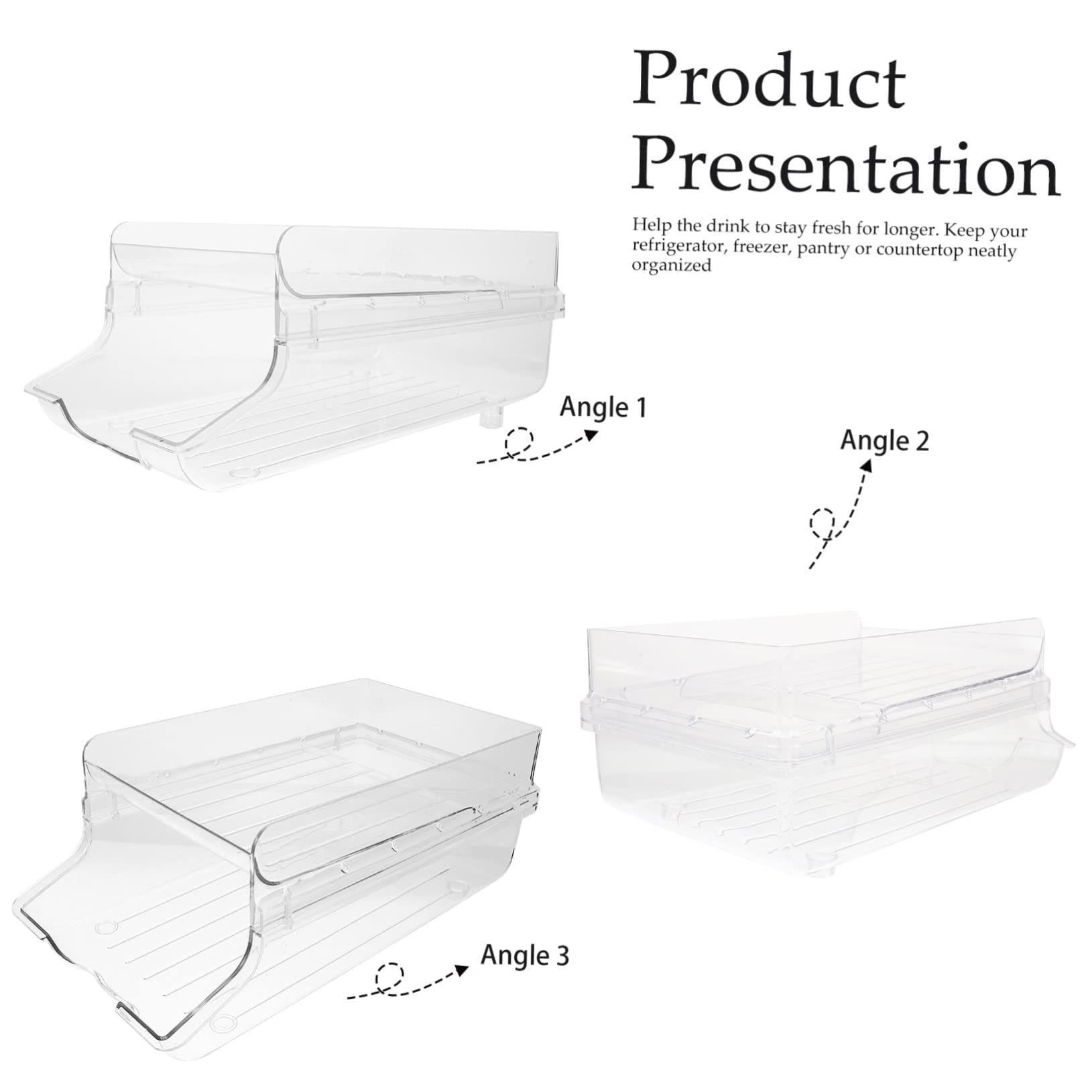 Organizador de Latas Multifunción para Bebidas Soporte Apilable Transparente Ruedas para Refrigerador y Cocina Contenedor de Almacenamiento Práctico