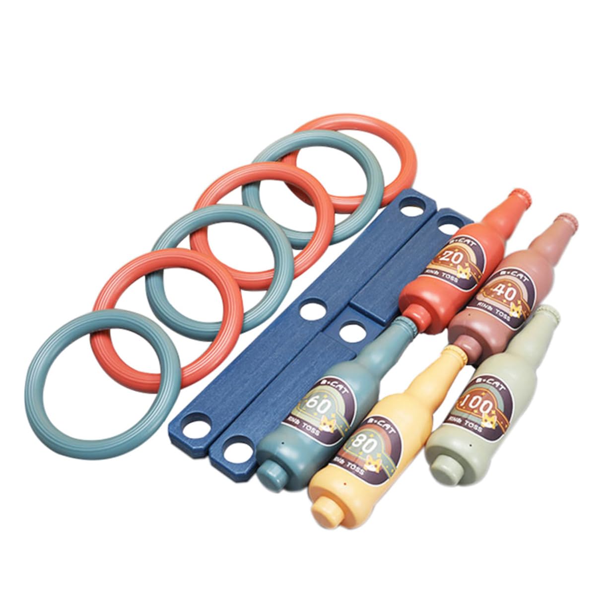 GOOHOCHY Plastic Wine Bottle Ring Toys 1 Set of Interactive Tossing Game for Kids