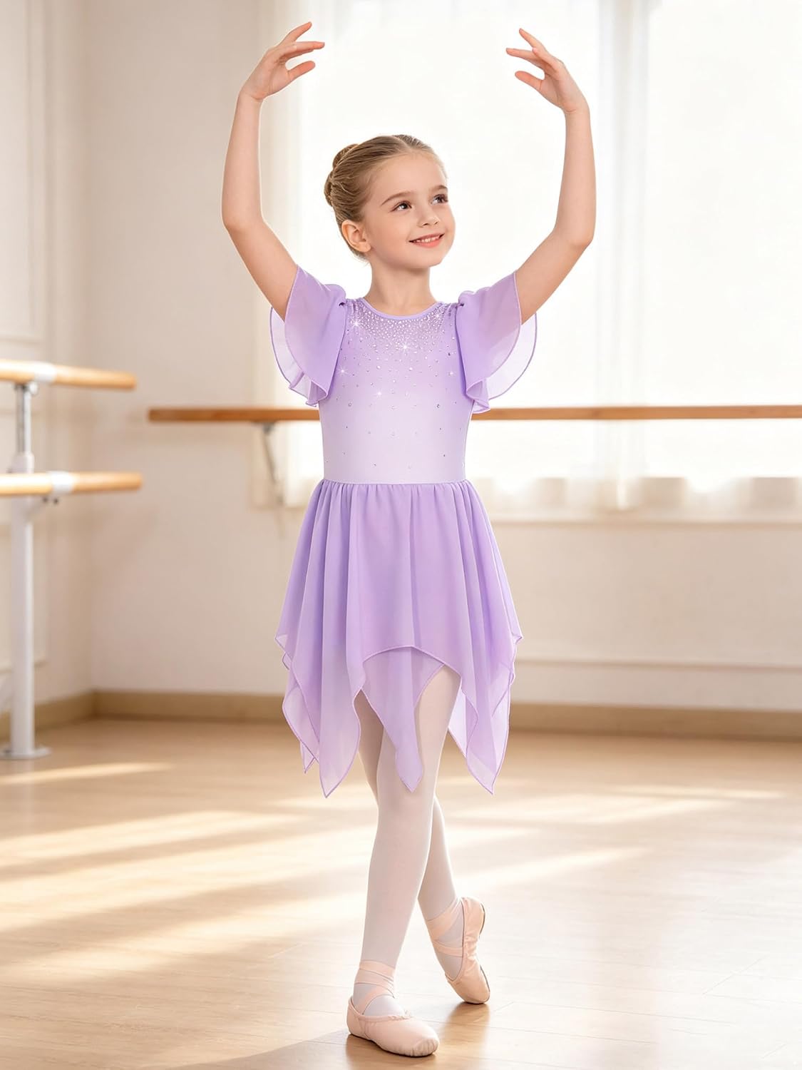 Oyolan Kids Girls Figure Skating Dress for Ballet Training