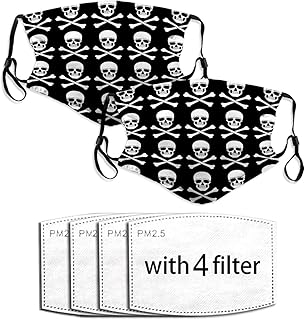 Randell Outdoor Sprots Masks Earloop Scarf Face Cover Skull and Crossbones Bone 3