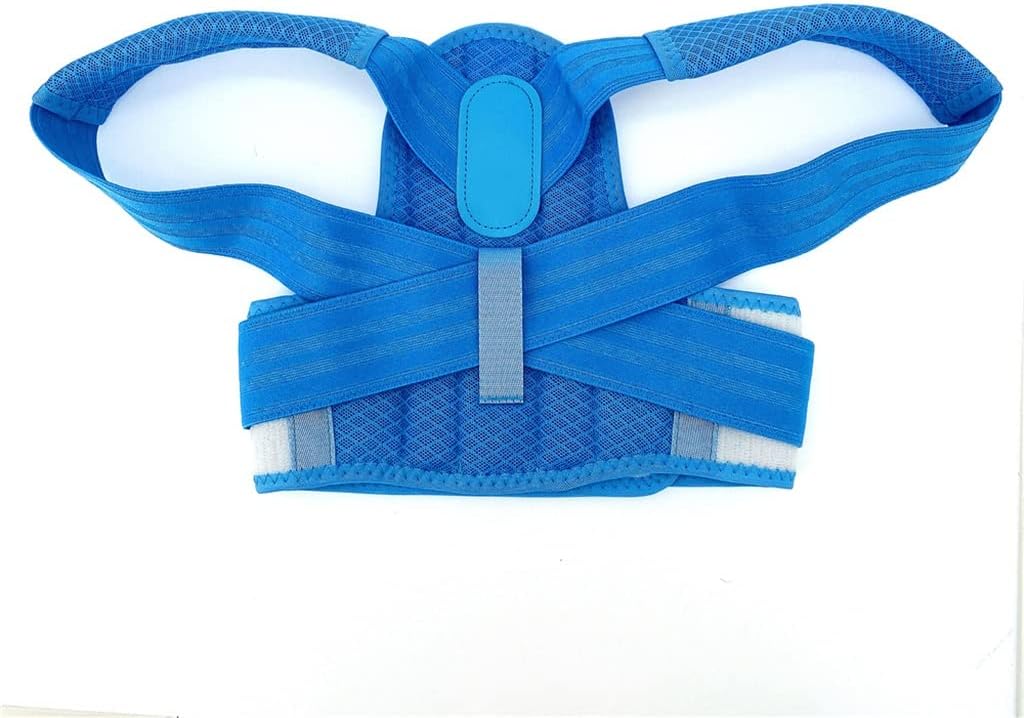 Adjustable Posture Corrector Back Support Belt Orthopedic Corset For Spine Lumbar Shoulder Braces(Blue,X-Large)