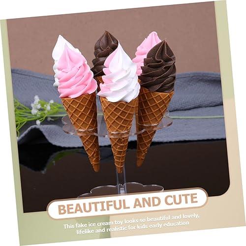 Miniatura 2 de Abaodam Decoración de dulces de helado artificial, decoración de pasteles para niños pequeños, comida artificial, postre de donas falsas, dulces