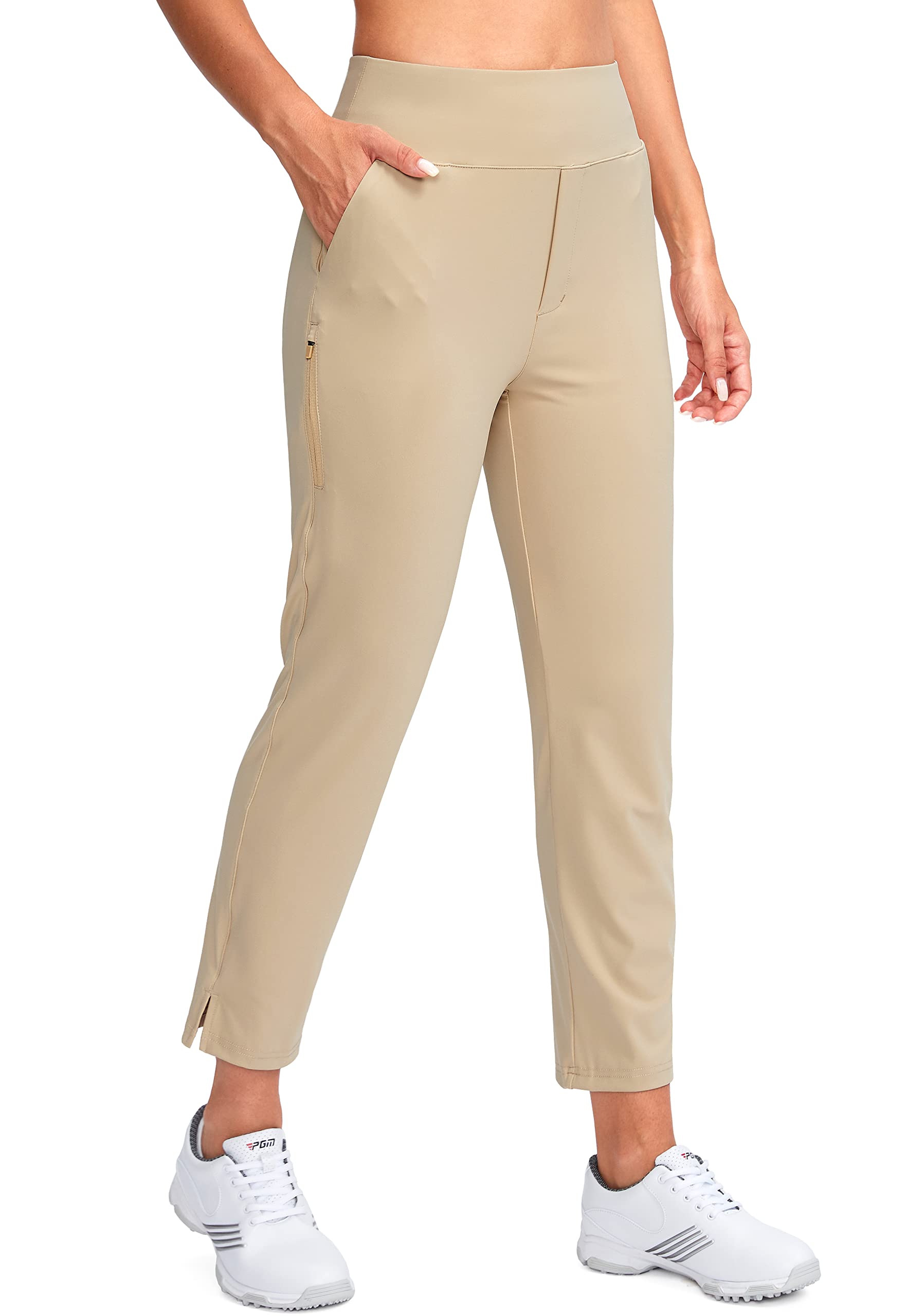 YYV Women's Golf Pants High Waist Stretch Ankle Pants with Pockets