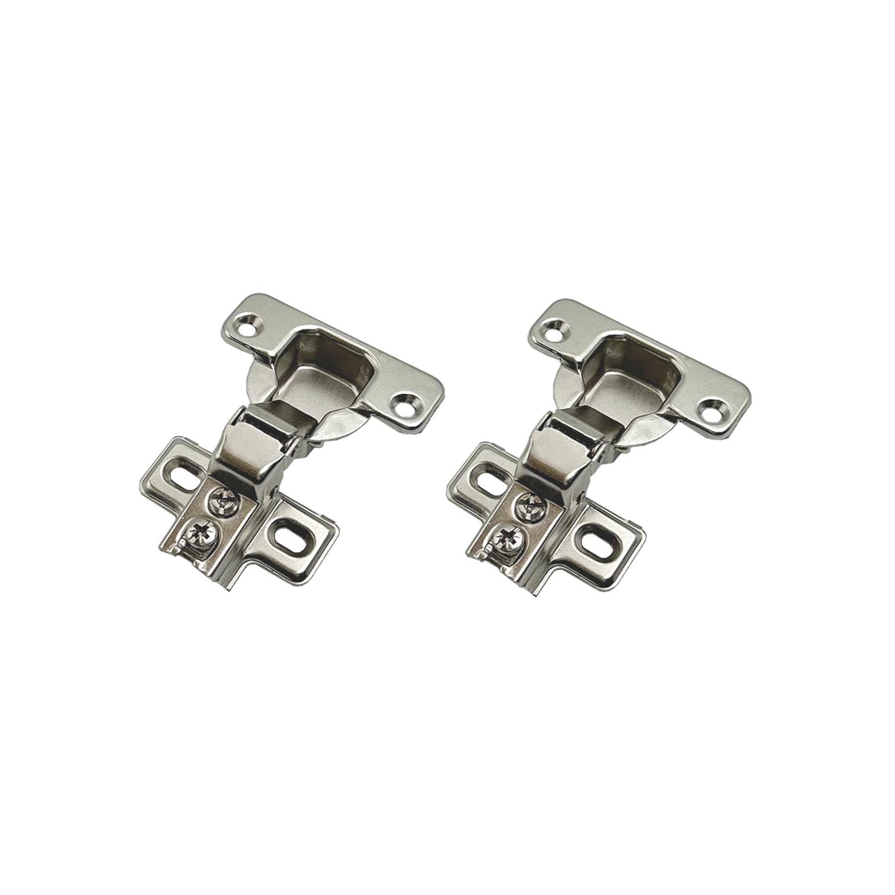 Likerainy Copper Plated And Nickel Plated 95 Degree Half Overlay Face Frame Hinge 35Mm For Cabinet Door Compact Short Mini Hinges For Cabinet Cupboard Wardrobe Pack Of 2