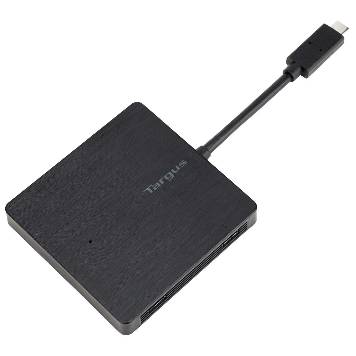 Targus USB-C to 2-Port USB 3.0 and 1 USB-C Hub with Power Pass-Through, 2.5 x 2.44 x 0.63 Inches, Black (ACH928USZ)