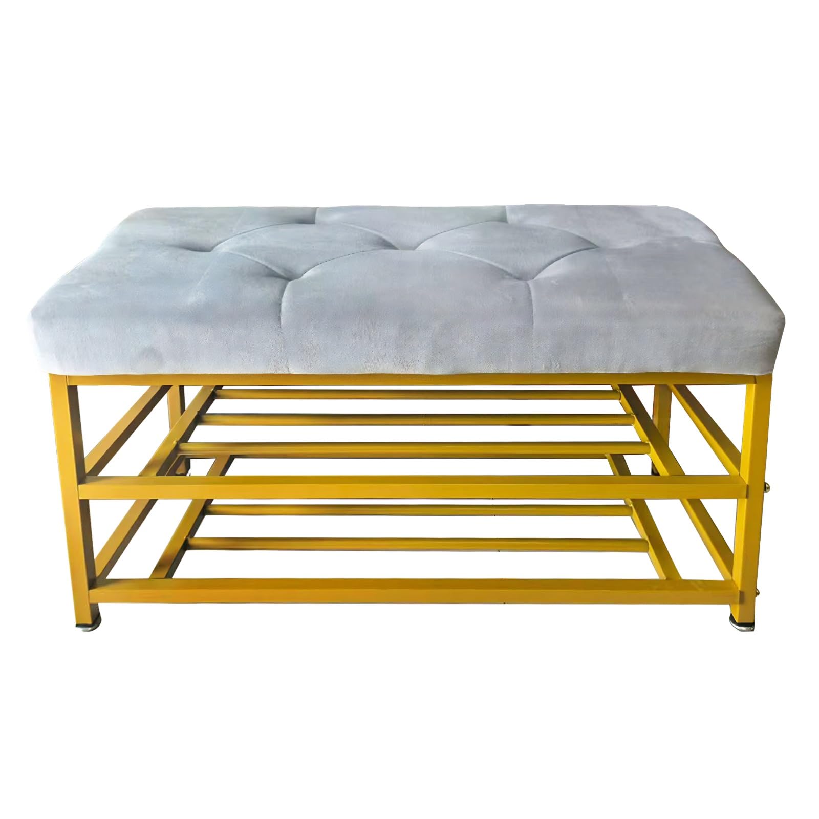 Banc-étagère à chaussures 2 niveaux rangement entrée gain de place meuble métal chambre 150 kg