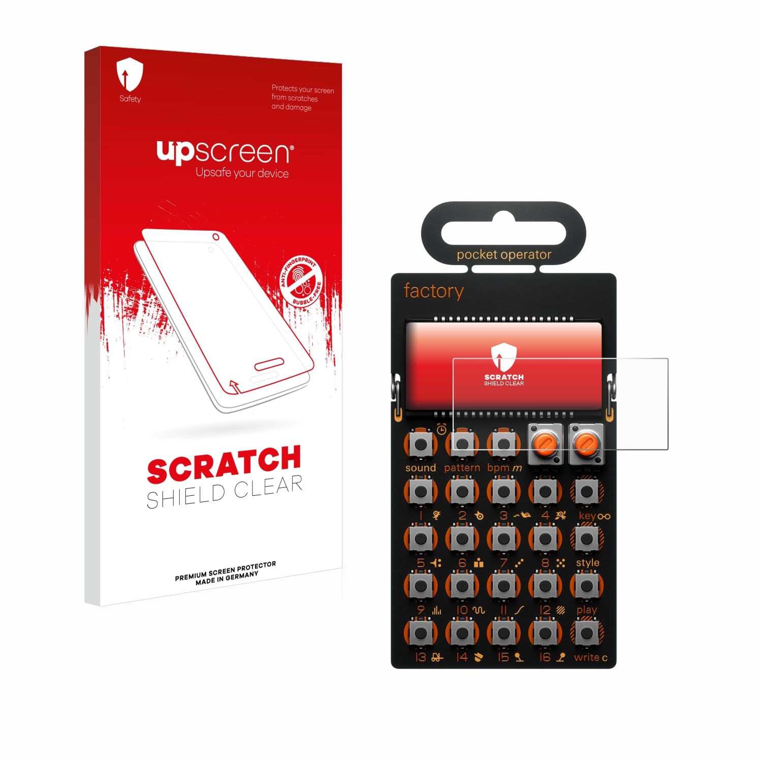upscreen Scratch Shield Screen Protector compatible with Teenage Engineering PO-16 factory - HD-Clear, Anti-Fingerprint
