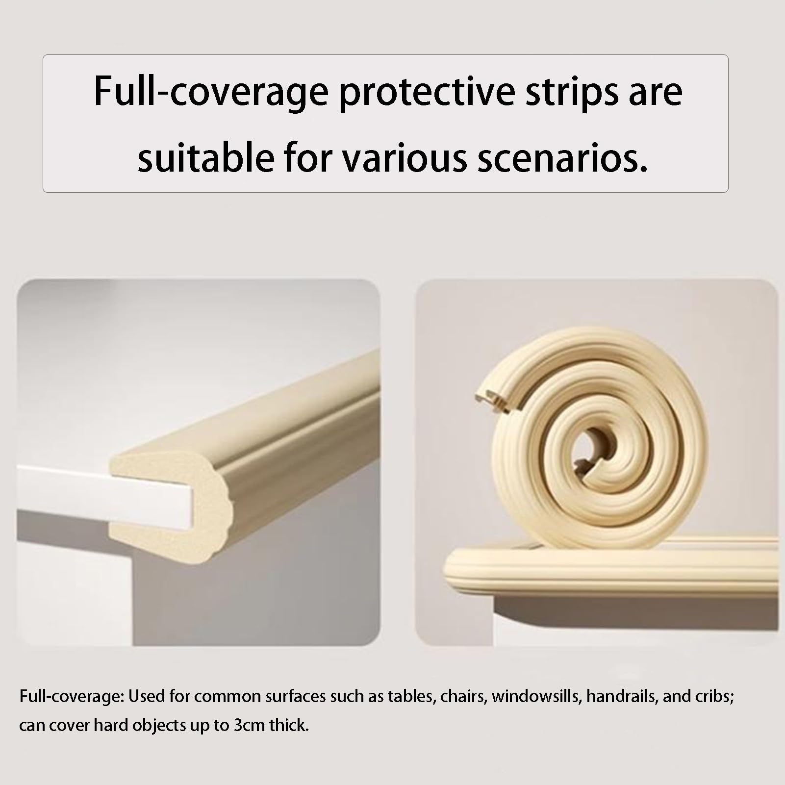 Protector de esquinas de borde de espuma, tiras autoadhesivas anticolisión para seguridad de muebles y escritorios