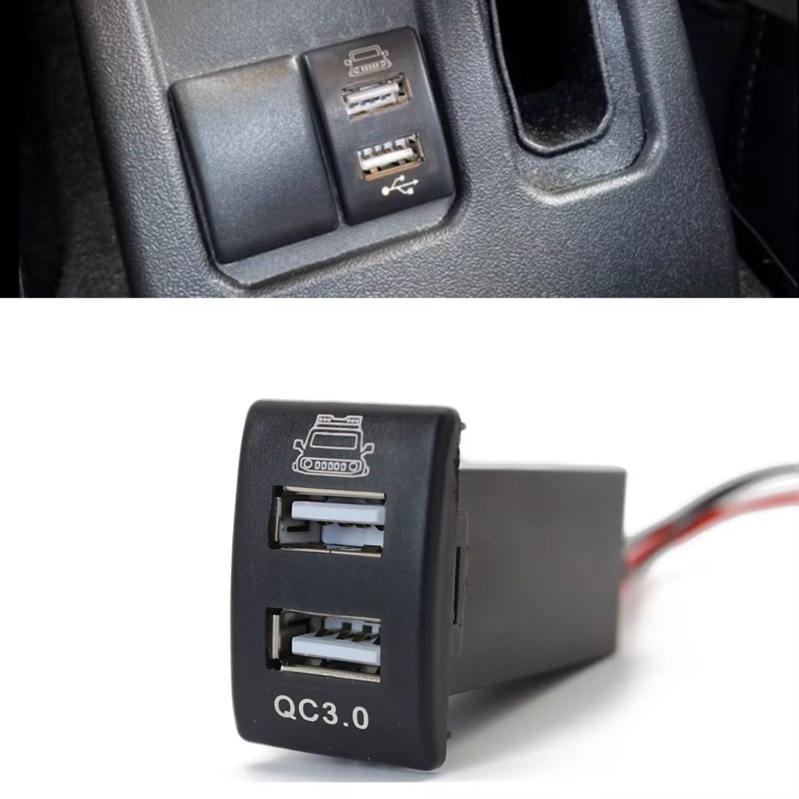 Console Centrale Porta USB Compatibile Con Suzuki Per Jimny Presa Adattatore Ricarica Telefono Auto Dual QC3.0 Presa Caricabatterie Porta USB